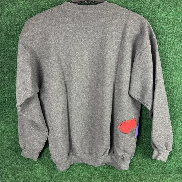 Vintage Scared Mickey Mouse Sweater Disney Wraparound Print Gray Size Large - Picture 7 of 8